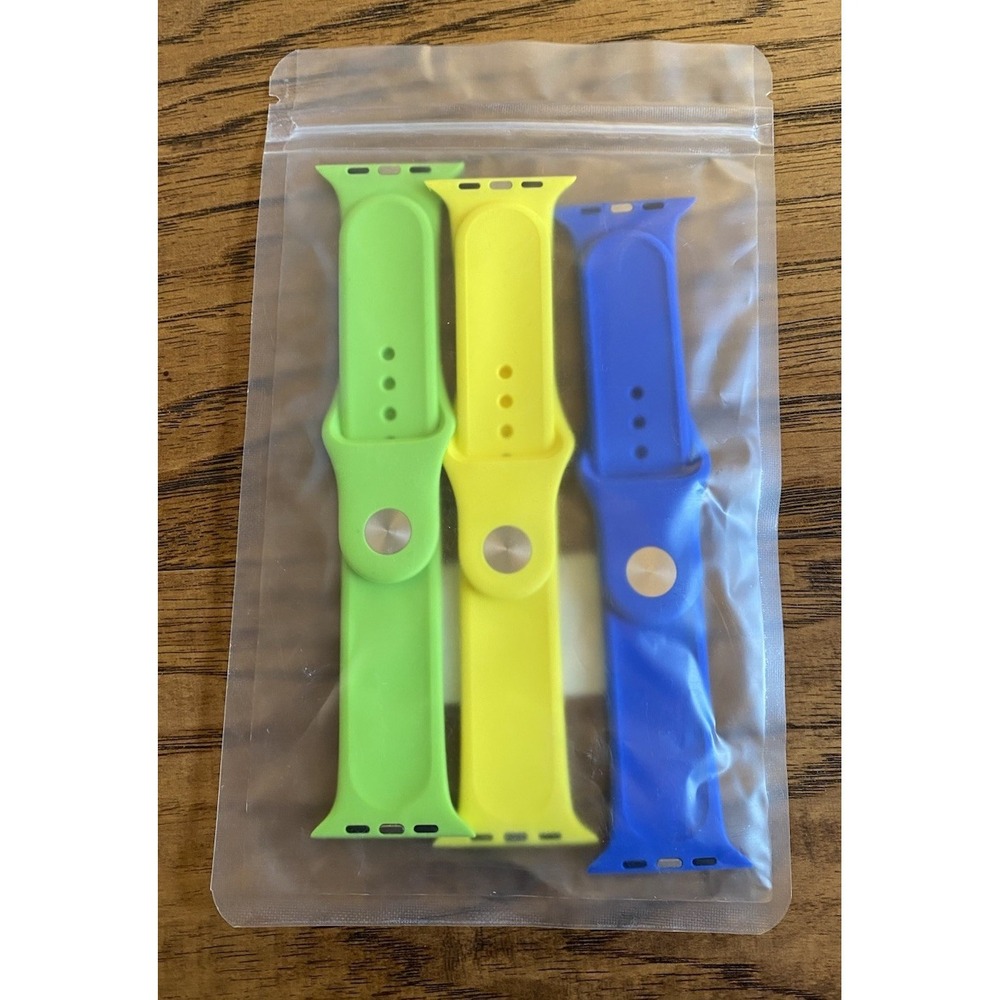 Apple Watch Band Lot 3 Silicone Sport Bands Neon Colors Adjustable Strap